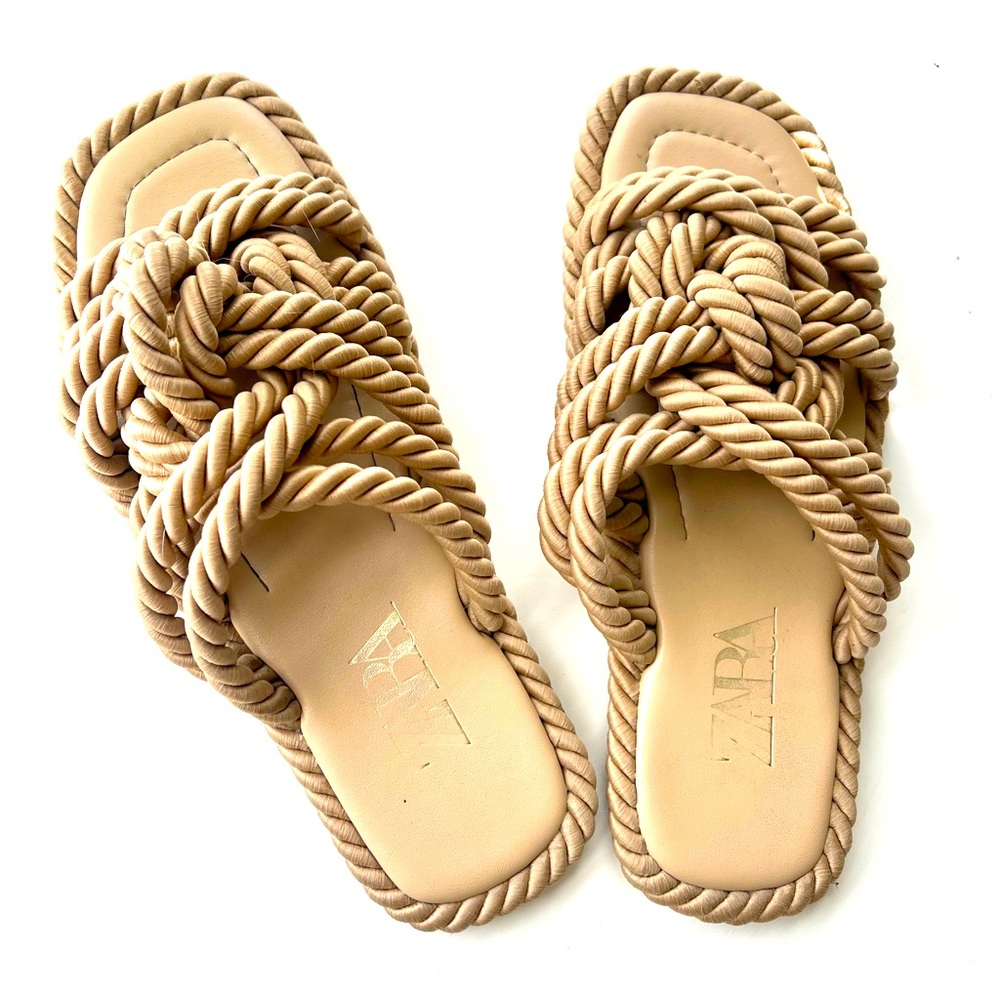 Zara beige knot sandals